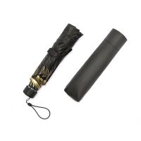 天堂金色雨季全遮光黑丝黑胶三折晴雨伞 34156E(57cm*8K)