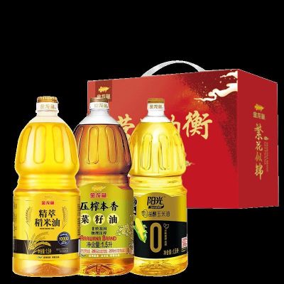 "金龙鱼营养均衡食用油礼盒C款4.5L (稻米油1.5L+菜籽油1.5L+玉米油1.5L)"