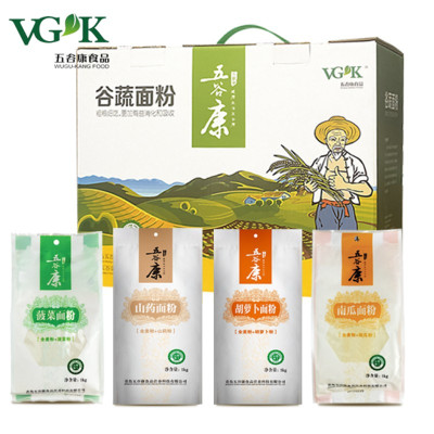 五谷康谷蔬面粉礼盒1kg*4 (菠菜,南瓜,山药,胡萝卜面粉)