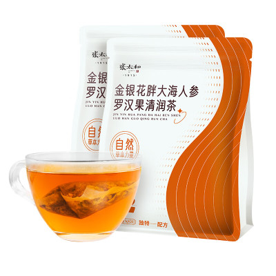 张太和 金银花胖大海人参罗汉果清润茶 100g(5g*20)/袋*2袋