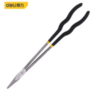 得力 加长尖嘴钳16寸黑