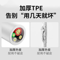 倍思 数据线三合一 适用苹果/安卓/Type-C手机充电器线iPhone一拖三快充 3.5A 1.5m 白色