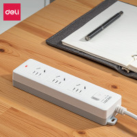 得力(deli)18174(03)延长线插座3组3米PE袋装(白)(2个)