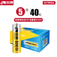 双鹿 电池5号40节装1.5V碱性LR6电子锁指纹锁专用电池密码锁电池防盗门智能门锁儿童玩具遥控器五号AA干电池不漏液