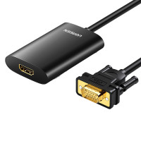 绿联 UGREEN VGA转HDMI 转换器 40264 0.5米 (黑色)(单位:个)
