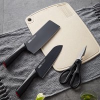 OOU!厨房刀具套装不锈钢家用菜刀切片刀厨房剪菜板 鹤系列组合四件套