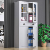 震怡文件柜铁皮柜钢制办公柜资料档案柜储物柜文件柜常规款 中二斗文件柜 0.7mm