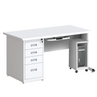 震怡台式电脑桌子员工位办公桌椅组合家用学习书桌套装 四斗电脑桌+键盘托+主机托