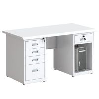 震怡台式电脑桌子员工位办公桌椅组合家用学习书桌套装 五斗一空1.4米宽电脑桌