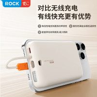 ROCK 贴贴磁吸带线PD快充移动电源 10000mAh-lightning线