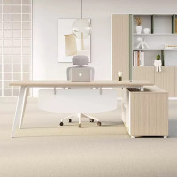 震怡主管办公桌L型1800*900*760mm含副柜和推柜