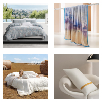 水星家纺璃茉槿年四件套+水星家纺抗菌被+水星家纺柔绒毯+水星家纺优眠枕