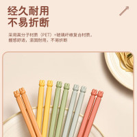康巴赫吉兔筷合金筷子家用耐高温防霉防滑彩色分食筷子家庭新款 5双