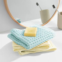 内野 奶油华夫格面巾两件套