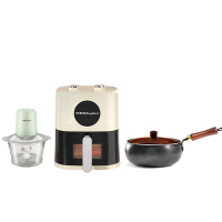 荣事达空气炸锅+绞肉机+大肚铁锅三件套