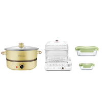 荣事达电火锅+多功能锅套装+乐美雅柯朗保鲜盒2件套X1243
