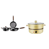 荣事达电火锅+无涂层锅具三件套