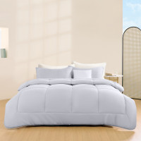 水星家纺 臻享生活 抗菌防螨四季被 200cm×230cm 灰色 优质面料 磨毛工艺 抗菌防螨 129257