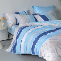 水星家纺 新蓝语迷情适用1.5米床 蓝色 透气抗菌 四季通用 双面花色 533983