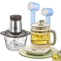 小熊家电套餐:小熊切碎机QSJ-D03W5+小熊吹风机DCF-D16U3绿+小熊养生壶YSH-D15T3