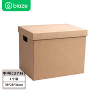 毕亚兹(BIAZE)搬家办公纸箱天地盖带扣手39*28*34cm