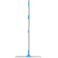 WYQ1081 刮水器可伸缩铝杆玻璃刮硅胶转向地刮推水器地面刮刀 50cm蓝色