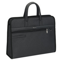 百利文H1816深灰色商务加宽立体会议包电脑包男女士出差手提包公文包手提袋文件收纳袋资料袋办公会议袋