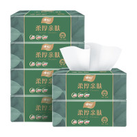 心相印 DT100 柔厚亲肤三层塑装纸面巾(6包)