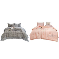 奥特佳家纺羊绒保暖四件套*1+奥特佳家纺寐香莫代尔冬被*1