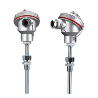 双支铠装热电阻WZPK2-338 PT100 -200-450℃ 带活动卡套接头螺纹M18*1.5 直径φ8,L=200