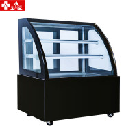 埃利斯(AILISI)商用蛋糕柜展示柜冷藏玻璃陈列柜水果寿司保鲜熟食柜立式冷藏保鲜柜 0.9米落地圆弧DG-900F