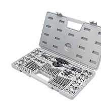 瑞固 丝锥板牙套装 攻丝钻头开丝器 工业级60件1套 1套价盒子颜色随机发