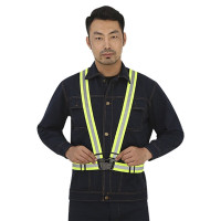 腾驰反光背带安全警示弹力带环卫马甲工作服卡扣款橘色