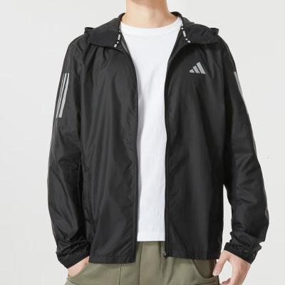 阿迪达斯(adidas)外套男 2023秋季新款运动休闲服健身训练梭织连帽透气开衫夹克男