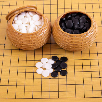 华普思 黑白扁盒+亚克力棋子+5.0皮革单面棋盘 361粒子