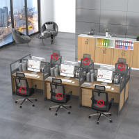 臻远GWC-006职员办公桌屏风桌组合员工位电脑桌职员工位王字型六人位 C款王字型6人位