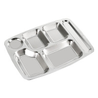 乐享食堂加厚不锈钢分格餐盘快餐盘大六格1.2厚304材质LX-TCJ-0113单位:个