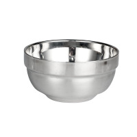 乐享食堂不锈钢汤碗双层隔热泡面碗饭碗15cm304加厚铂金碗LX-TCJ-0265单位:个