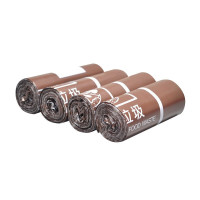 匹牧商用彩色分类垃圾袋55*32cm平口式咖色(湿垃圾)100只装单位:件