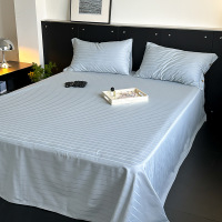 欧帝雅 ODY-CD-0069 春季提花贡缎60支长绒棉宿舍床单 宽条-北欧灰160*230cm单床单 单位:套