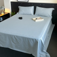 欧帝雅 ODY-CD-0073 春季提花贡缎60支长绒棉宿舍床单 细条-北欧灰200*230cm单床单 单位:套