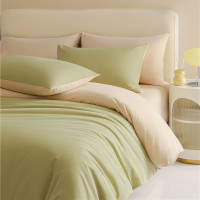 欧帝雅 ODY-BT-149 长绒棉40支纯色双拼单被套 220x240cm 尼罗绿+奶咖 单位:件