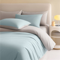 欧帝雅 ODY-BT-162 长绒棉40支纯色双拼单被套 150x200cm 水蓝+大麦灰 单位:件