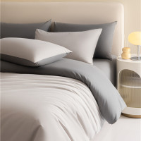 欧帝雅 ODY-BT-168 长绒棉40支纯色双拼单被套 150x200cm 大麦灰+岩石灰 单位:件