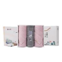 洁丽雅经典全棉优品-3面巾礼盒 (方巾*1 面巾*2)共3条装(单位:条)白,蓝,灰,粉色