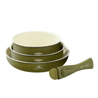 康佳(KONKA) KBZG-0305T-QQ 锅具三件套煎锅24cm 奶锅18cm 深煎锅20cm(单位:台)绿色