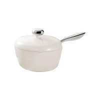 温仑山 VE007 鹅卵石不粘奶锅 20cm (单 位:个) 天使白