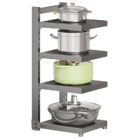 奥美优(AOmeiyou)多功能置物架锅架 厨房置物架下水槽锅具收纳多层台面层高可调4层