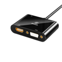 毕亚兹(BIAZE)ZH63-黑二合一转换器(支持同显)高清视频适配器 HDMI转VGA/HDMI(单位:个)黑色