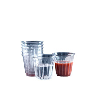 芳草地3G5445一次性杯子航空杯泡茶杯喝茶杯水帘杯 PS硬塑水晶小酒杯 品尝杯试饮杯口杯60只/箱